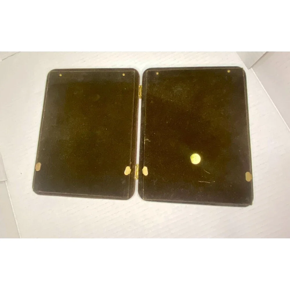 Vintage Brass Art Deco Picture Frame Double Folding 5